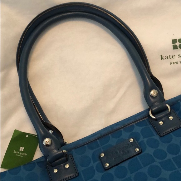 Kate Spade tote purse Teal stored in dust bag - Picture 2 of 9